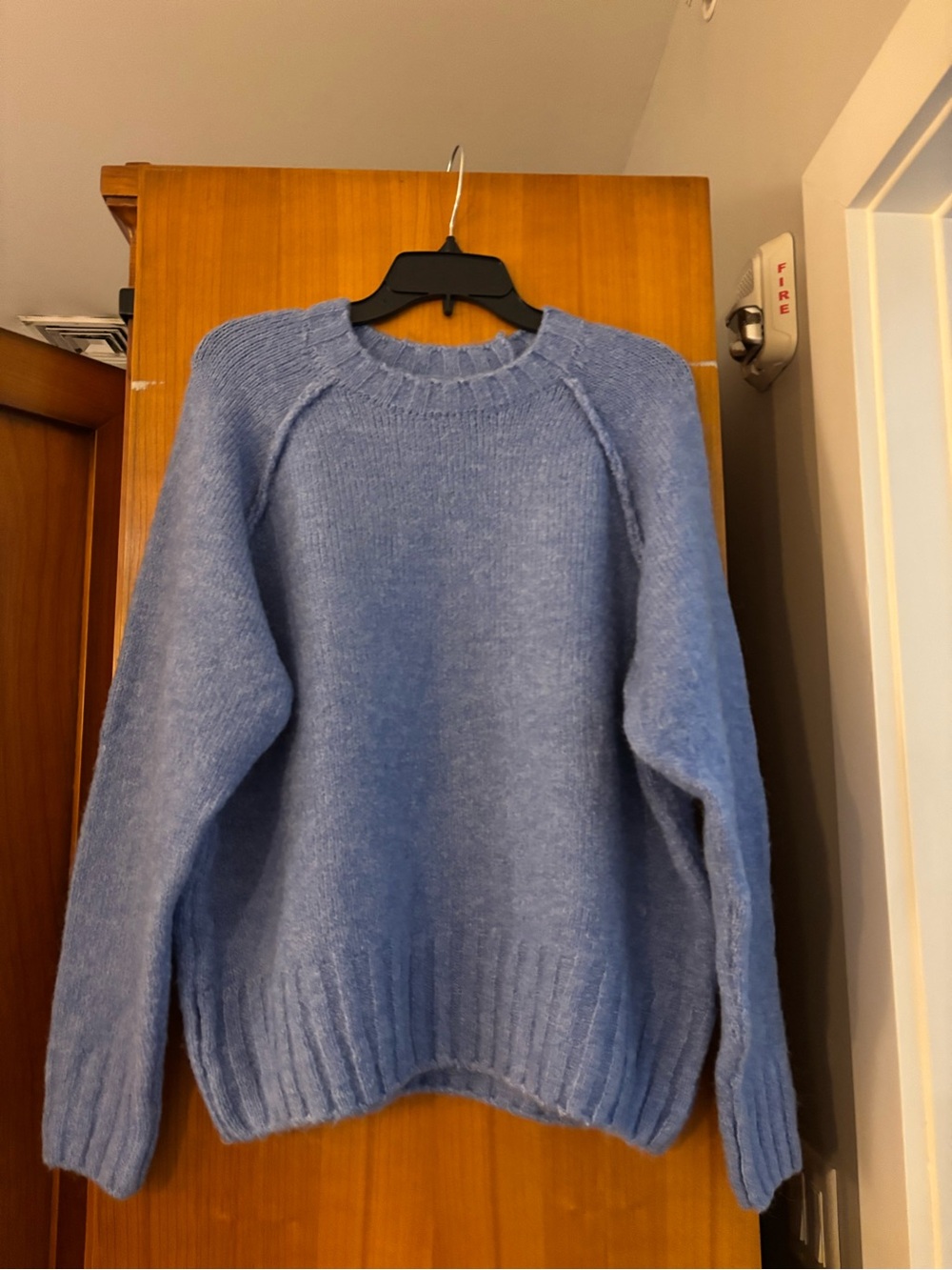 Anthropologie Sky Blue Cozy Knit Crewneck Sweater